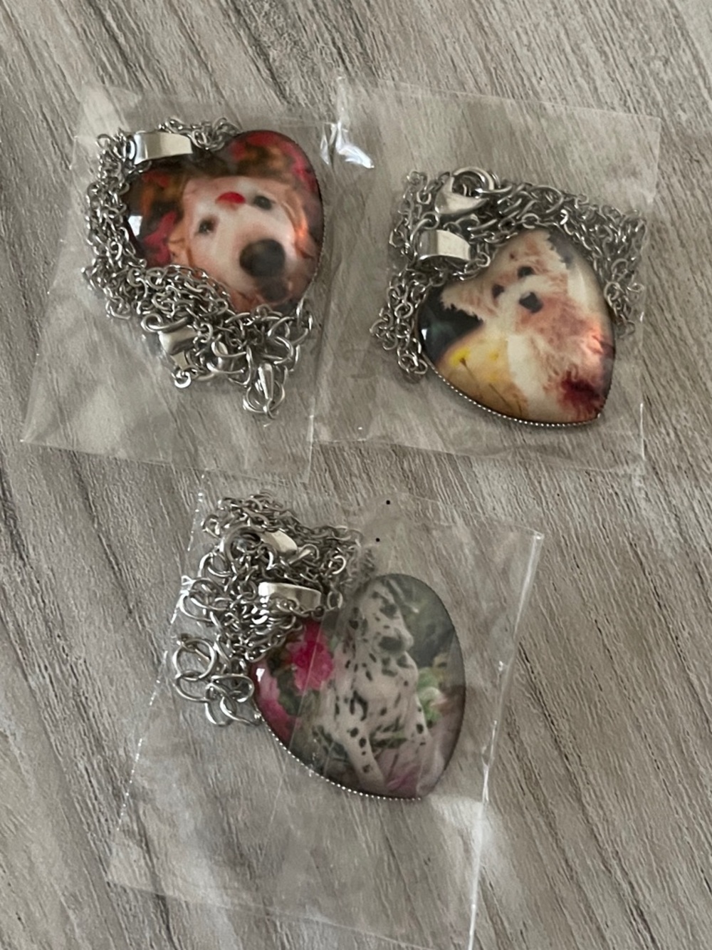 Silver Heart Puppy Dog Necklaces